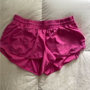 Sonic pink Lululemon shorts, size 12